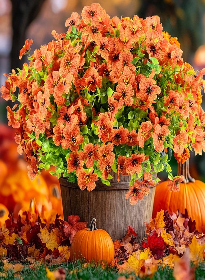 LYLYFAN 12 Bundles Artificial Fall Flowers Faux Mums for Outdoor Decoration Fake Fall Plants Flowers UV Resistant for Front Door Porch Patio Balcony Autumn Decor - Image 4